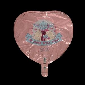 Star Wars Pink Heart Balloon with Yoda Design - Valentine's